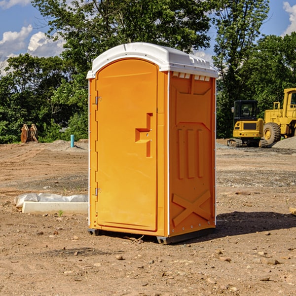 how often are the portable restrooms cleaned and serviced during a rental period in Oxford